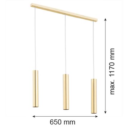 Argon 1443 -Κρεμαστό φωτιστικό οροφής ράγα GOMERA 3xGU10/5W/230V ορείχαλκος