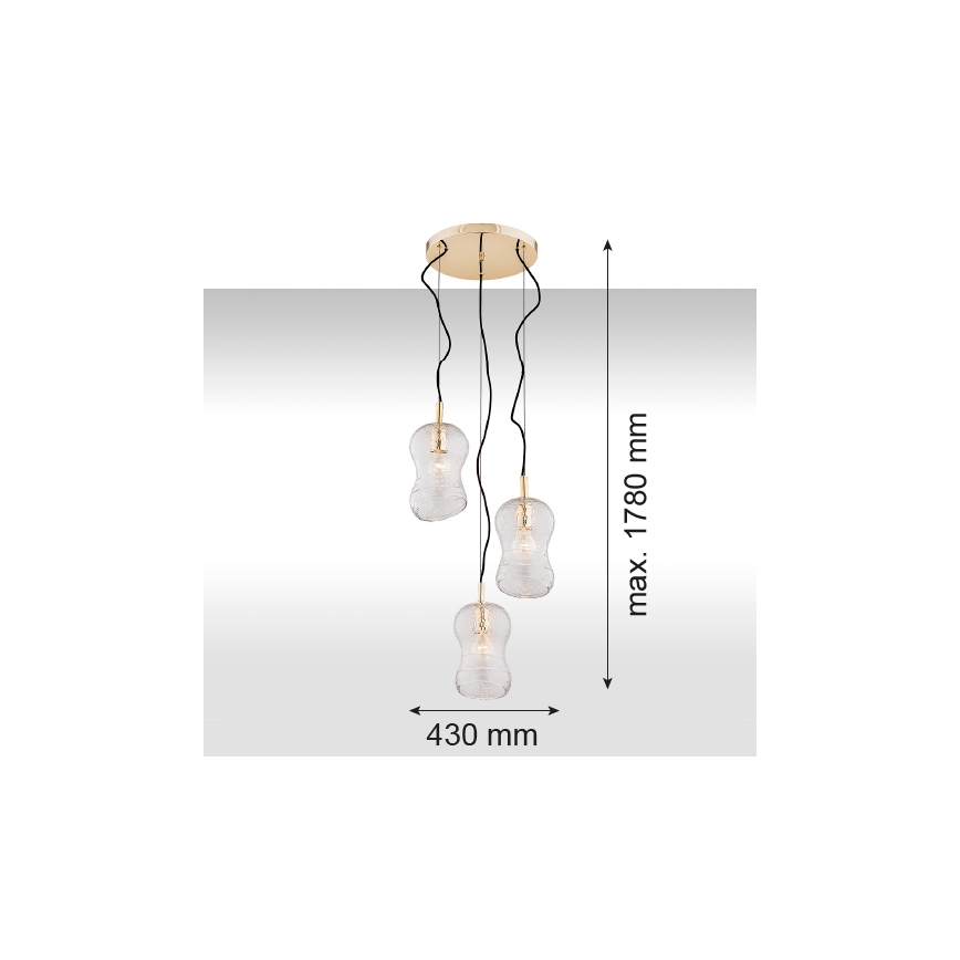 Argon 1464 - Πολύφωτο σε σχοινί CADIZ 3xE27/15W/230V