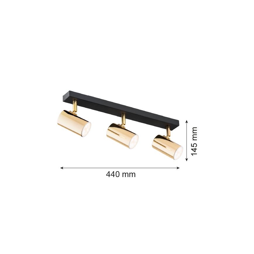Argon 1474 - Φωτιστικό σποτ LAGOS 3xGU10/5W/230V ορειχάλκος/μαύρο