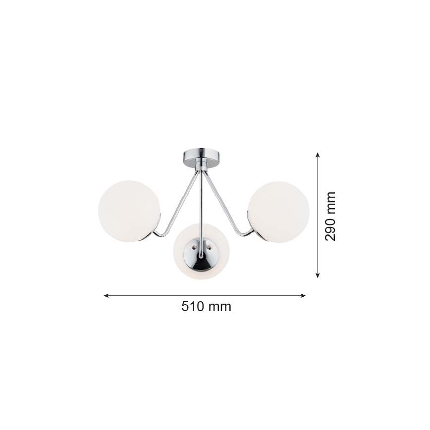 Argon 1477 - Πλαφονιέρα οροφής TOMAR 3xE27/15W/230V γυαλιστερό χρώμιο