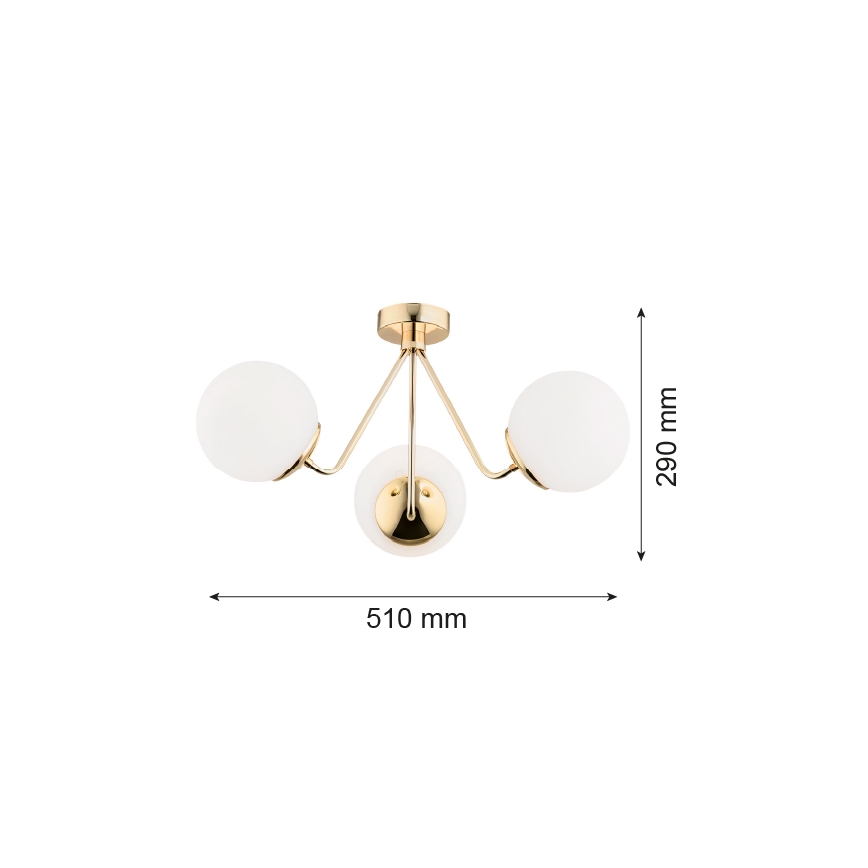 Argon 1481 - Πολύφωτο κρεμαστό TOMAR 3xE27/15W/230V ορείχαλκος