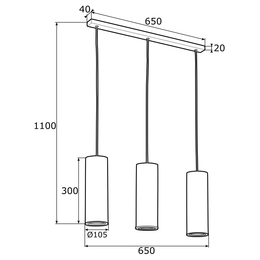 Argon 1486 - Κρεμαστό φωτιστικό οροφής ράγα LINEA 3xE27/15W/230V ορείχαλκος/μαύρο