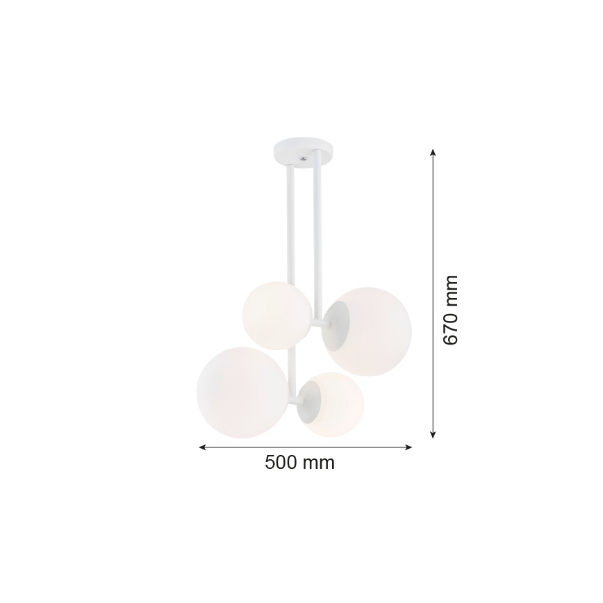 Argon 1644 - Κρεμαστό φωτιστικό οροφής ASPEN 4xE27/15W/230V λευκό