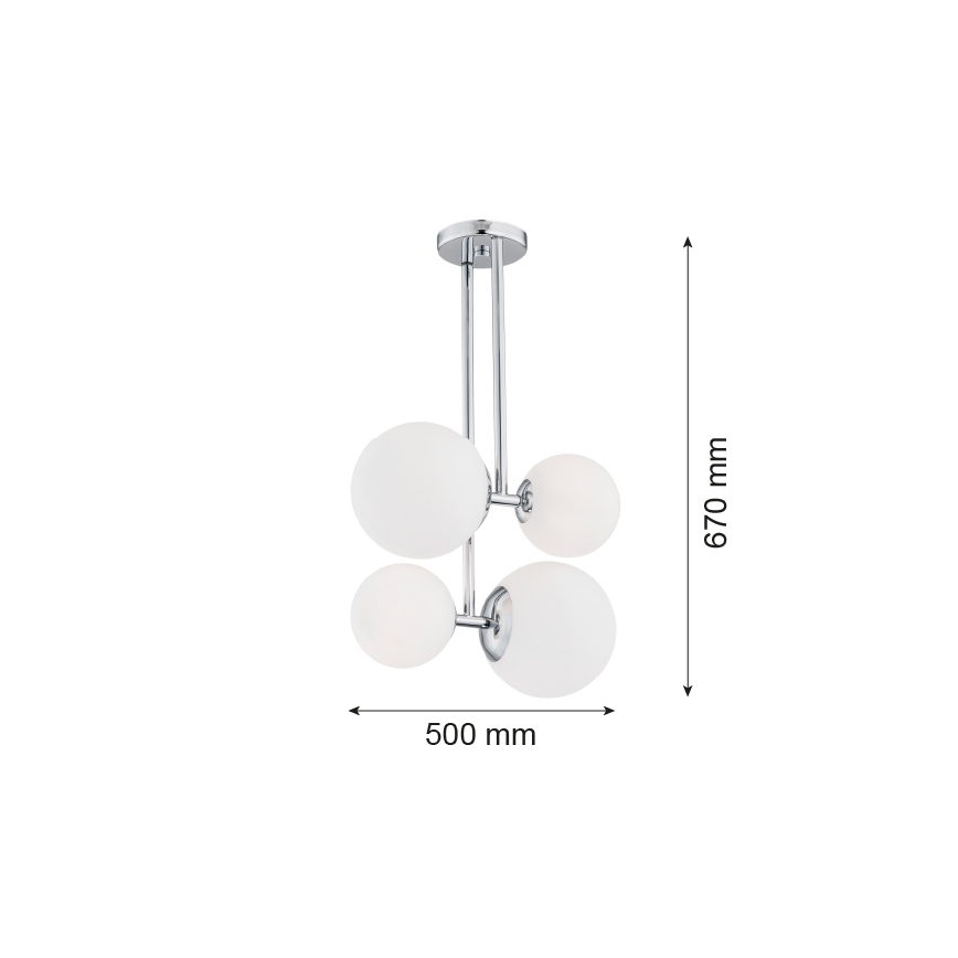 Argon 1646 - Πολύφωτο on a pole ASPEN 4xE27/15W/230V γυαλιστερό χρώμιο