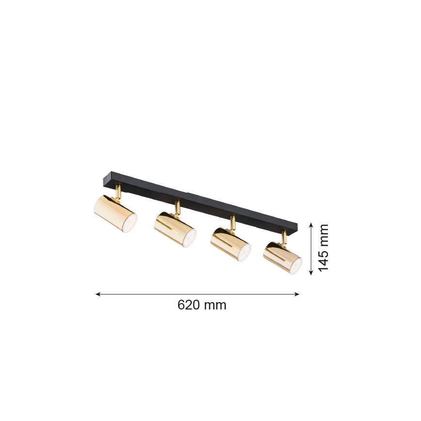 Argon 1688 - Φωτιστικό σποτ LAGOS  4xGU10/5W/230V ορείχαλκος /μαύρο
