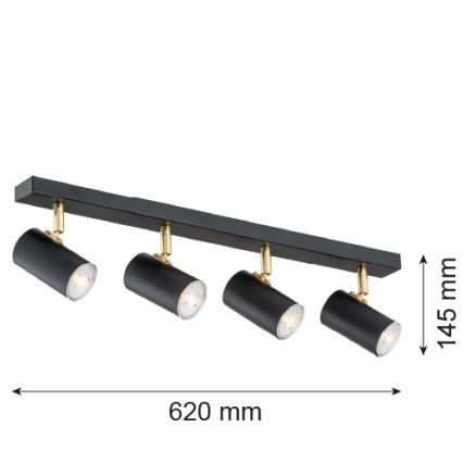 Argon 1690 - Φωτιστικό σποτ LAGOS  4xGU10/5W/230V μαύρο/ορείχαλκο