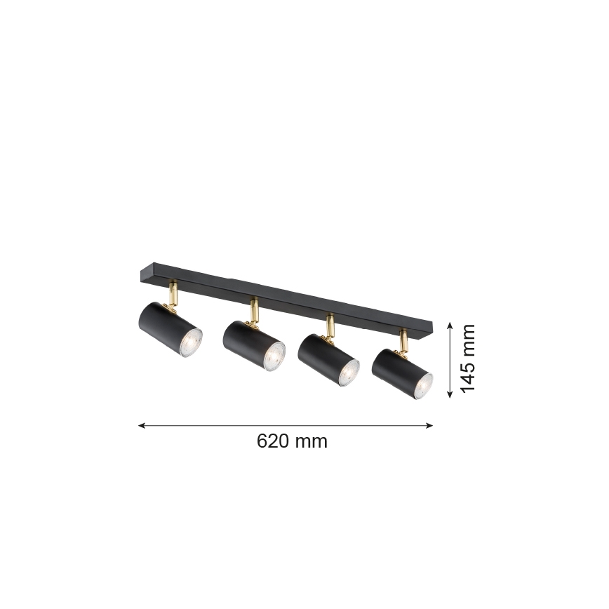 Argon 1690 - Φωτιστικό σποτ LAGOS  4xGU10/5W/230V μαύρο/ορείχαλκο