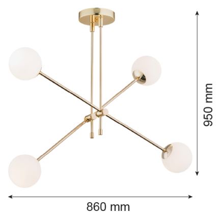 Argon 1695 - Πολύφωτο σε στύλο ABSTRACT 4xE14/7W/230V ορείχαλκος