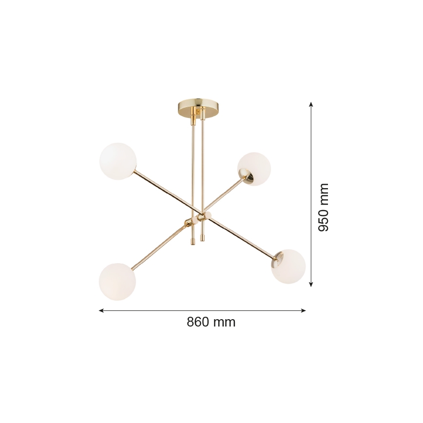 Argon 1695 - Πολύφωτο σε στύλο ABSTRACT 4xE14/7W/230V ορείχαλκος