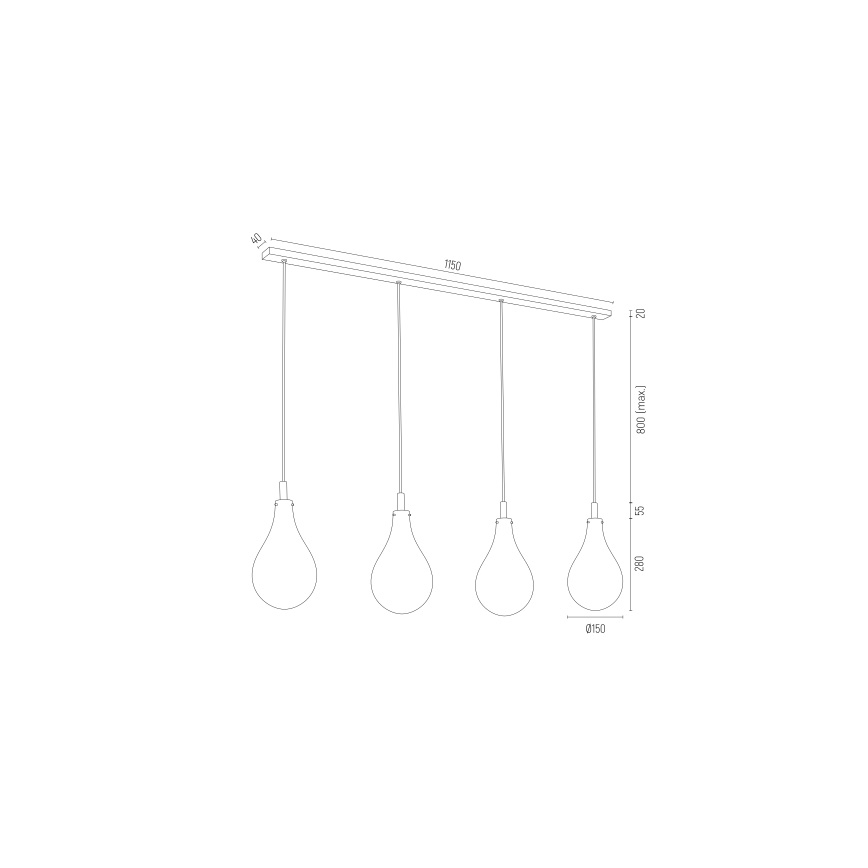 Argon 1740 - Πολύφωτο κρεμαστό OAKLAND 4xG9/6W/230V