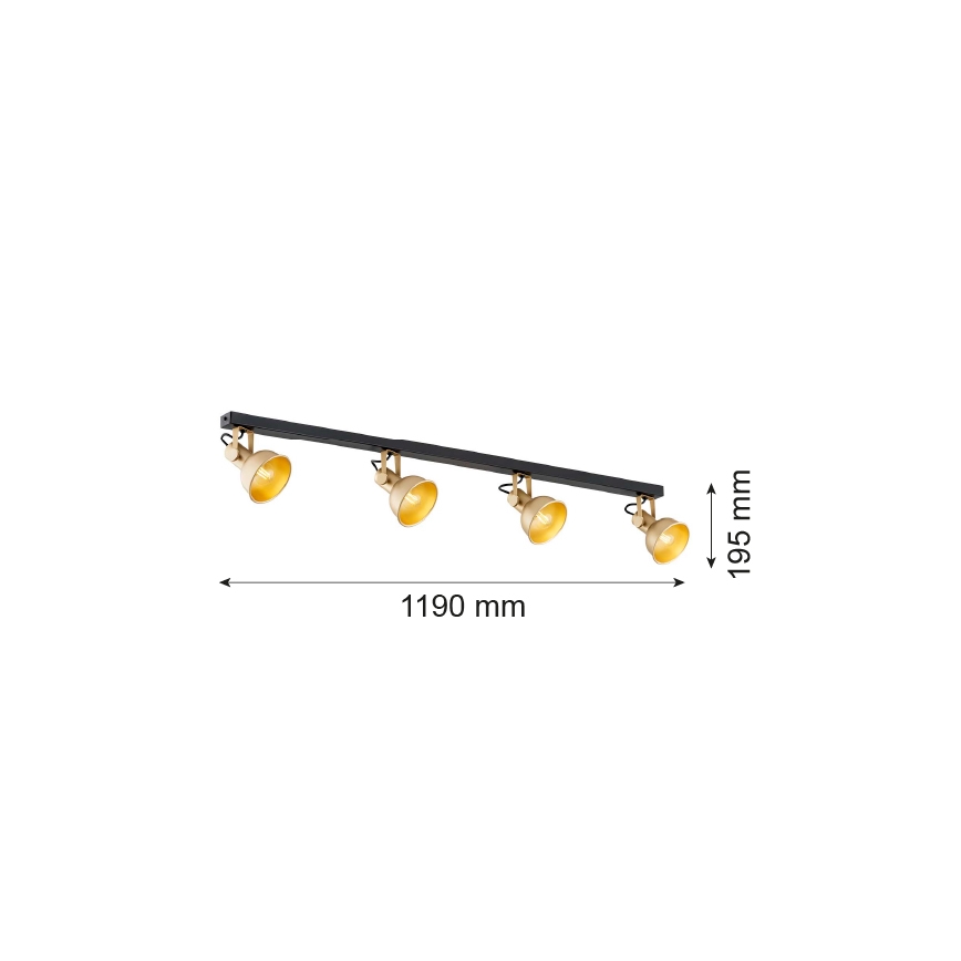 Argon 1801 - Φωτιστικό σποτ LENORA 4xE14/7W/230V χρυσαφί/μαύρο