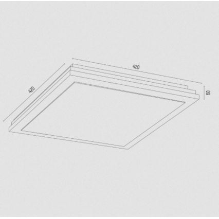 Argon 1803 - Φωτιστικό οροφής CASERTA 4xE27/15W/230V 42x42 cm