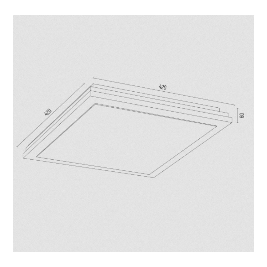 Argon 1803 - Φωτιστικό οροφής CASERTA 4xE27/15W/230V 42x42 cm