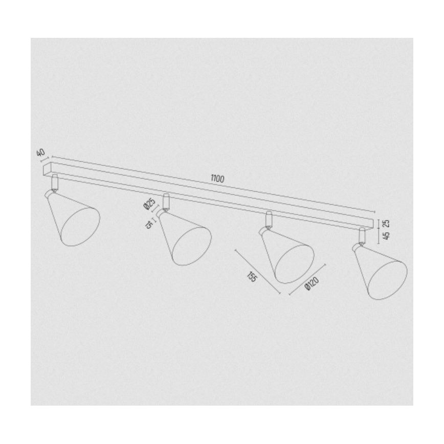 Argon 1805 - Φωτιστικό σποτ LUCINDA 4xE14/7W/230V μαύρο/χρυσαφί