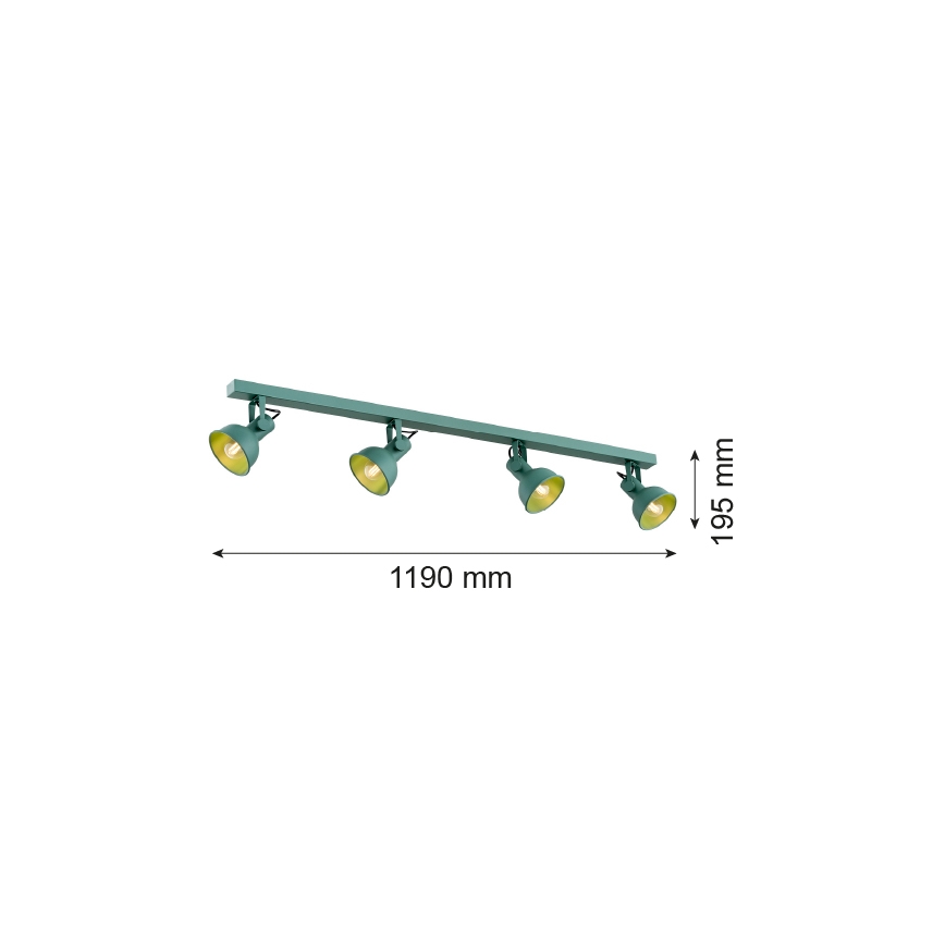 Argon 1819 - Φωτιστικό σποτ LENORA 4xE14/7W/230V πράσινο