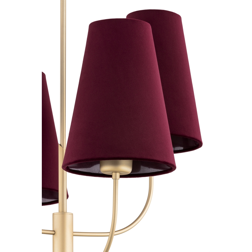 Argon 1827 - Κρεμαστό φωτιστικό SAFIANO 4xE27/15W/230V burgundy