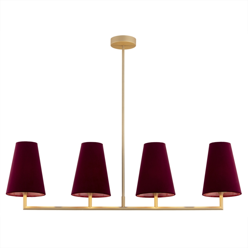 Argon 1829 - Κρεμαστό φωτιστικό SAFIANO 4xE27/15W/230V burgundy