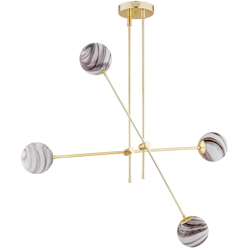 Argon 1840 - Κρεμαστό φωτιστικό ABSOS 4xE14/7W/230V αλαβάστρο χρυσαφί