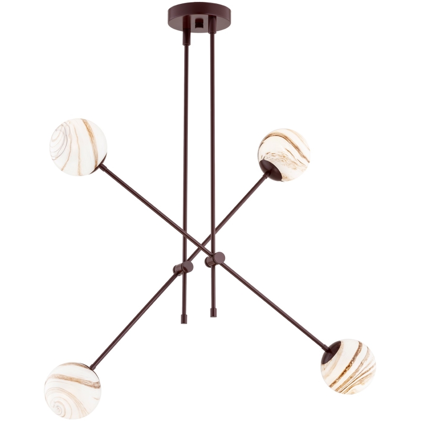 Argon 1842 - Κρεμαστό φωτιστικό ABSOS 4xE14/7W/230V αλαβάστρο καφέ