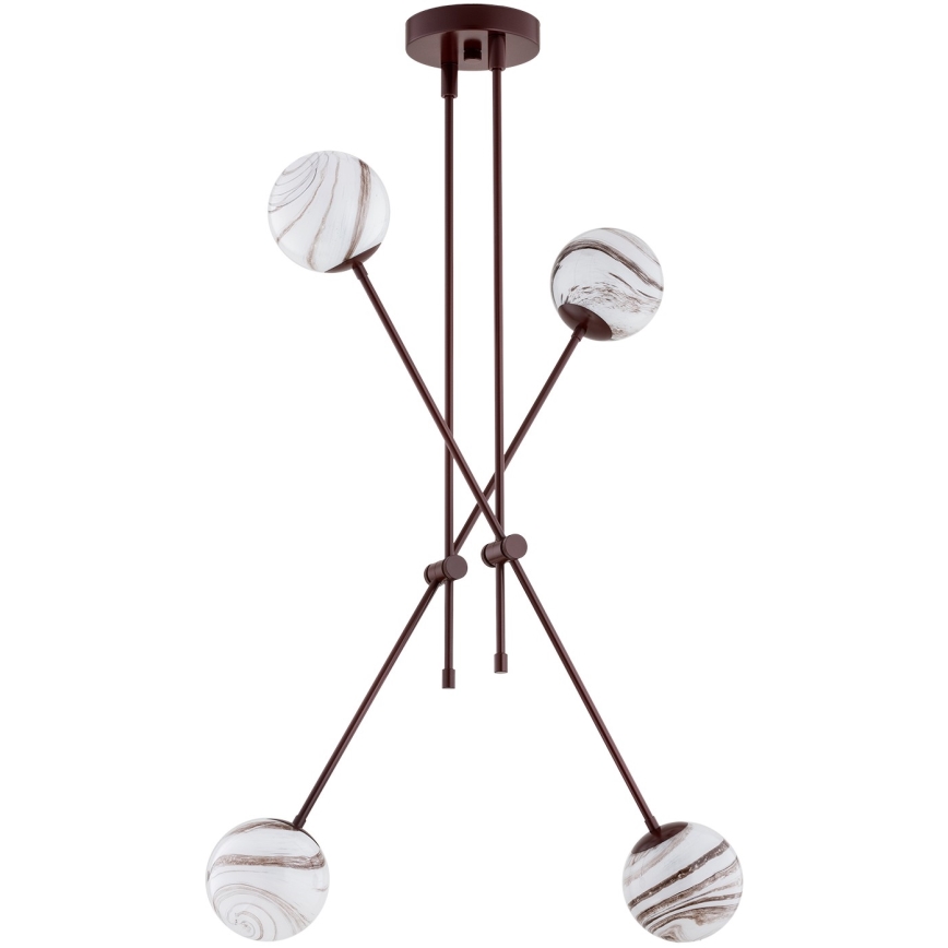 Argon 1842 - Κρεμαστό φωτιστικό ABSOS 4xE14/7W/230V αλαβάστρο καφέ