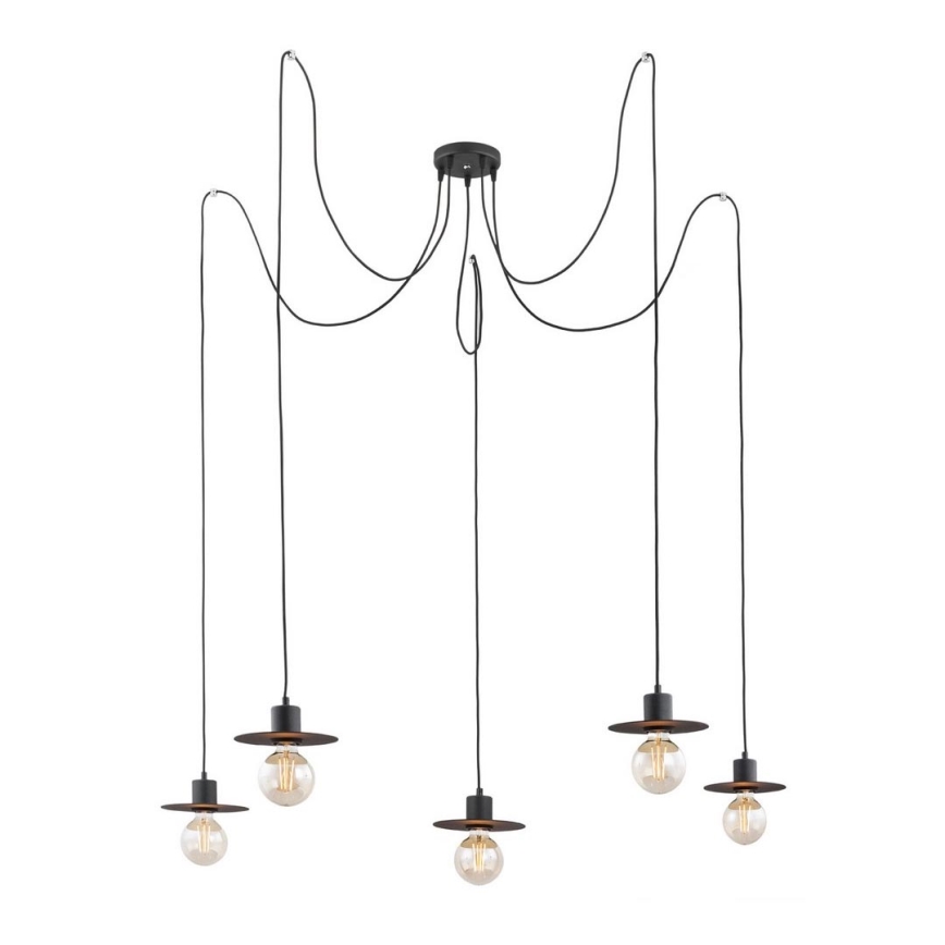 Argon 2078 - Κρεμαστό φωτιστικό οροφής CORSO 5xE27/15W/230V spider μαύρο