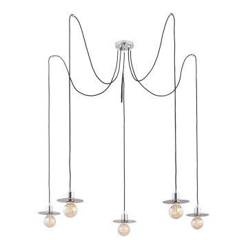 Argon 2079 - Κρεμαστό φωτιστικό οροφής CORSO 5xE27/15W/230V spider γυαλιστερό χρώμιο