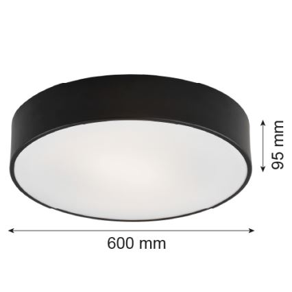 Argon 2084 - Φωτιστικό οροφής DARLING 5xE27/15W/230V δ. 60 cm μαύρο