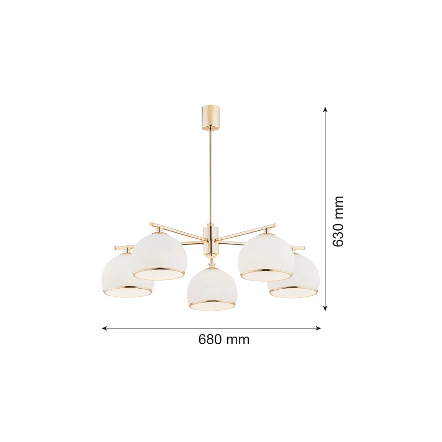 Argon 2088 - Πολύφωτο σε στύλο MARBELLA 5xE27/15W/230V ορείχαλκος