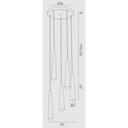 Argon 2103 - Πολύφωτο HOLLYWOOD 5xE14/7W/230V μαύρο