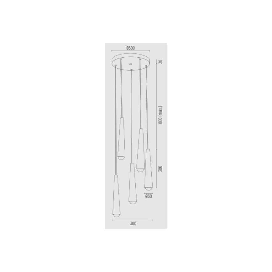Argon 2103 - Πολύφωτο HOLLYWOOD 5xE14/7W/230V μαύρο