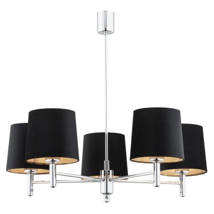 Argon 2104 - Πολύφωτο κρεμαστό BOLZANO 5xE27/15W/230V μαύρο