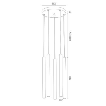 Argon 2109 - Φωτιστικό κρεμαστό LED SICILIA 5xLED/4,5W/230V