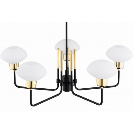 Argon 2128 - Κρεμαστό φωτιστικό RAVELLO 5xE14/15W/230V μαύρο/χρυσό