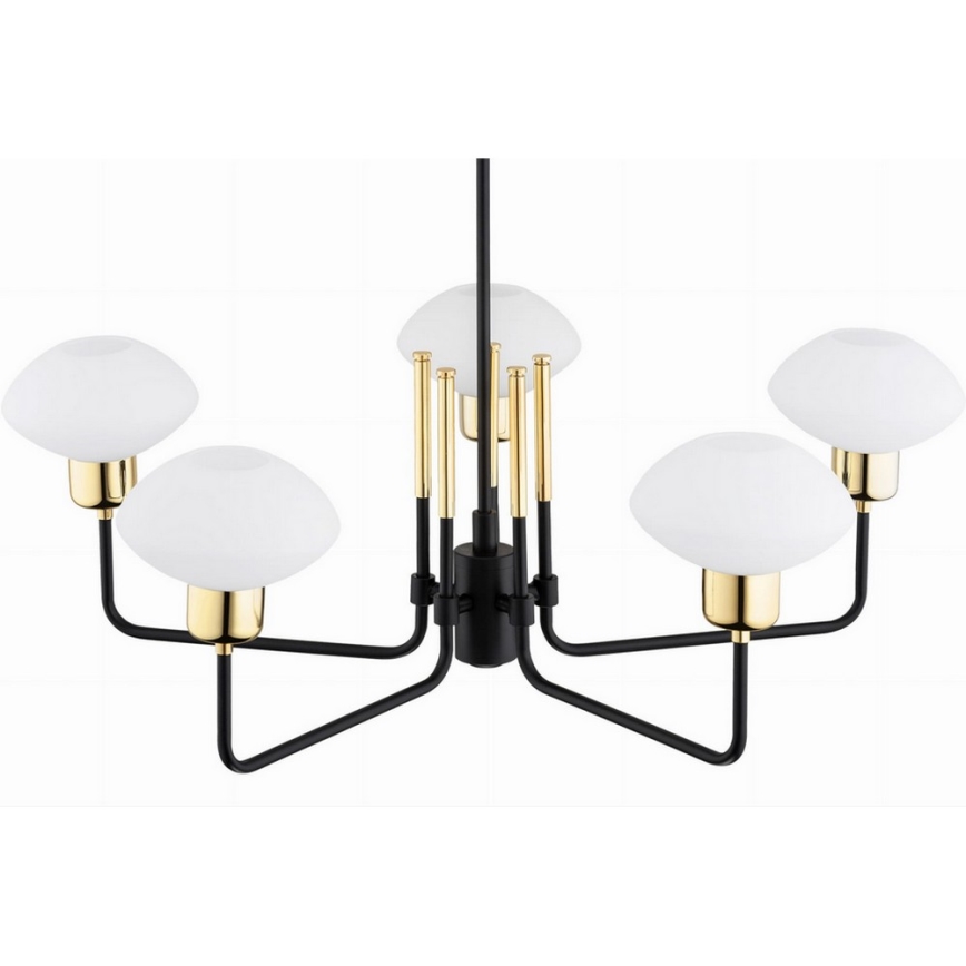 Argon 2128 - Κρεμαστό φωτιστικό RAVELLO 5xE14/15W/230V μαύρο/χρυσό