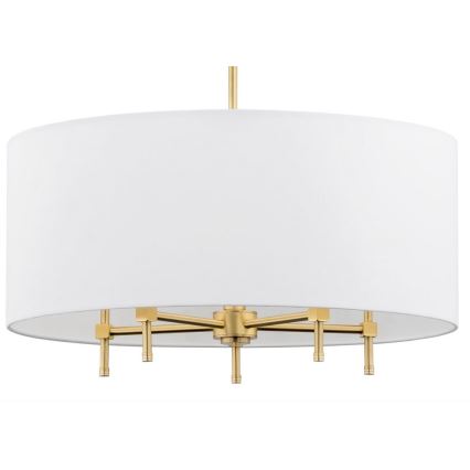 Argon 2132 - Κρεμαστό φωτιστικό οροφής ABBANO 5xE14/7W/230V ορείχαλκος/λευκό