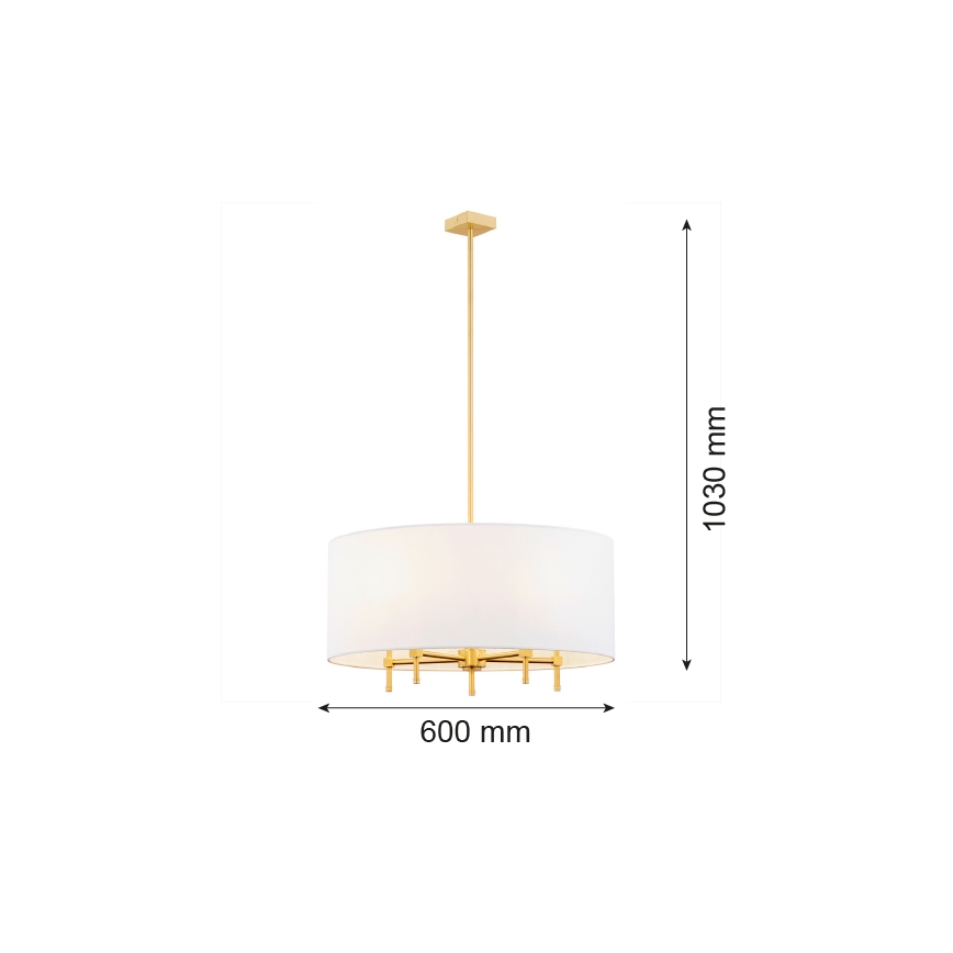 Argon 2132 - Κρεμαστό φωτιστικό οροφής ABBANO 5xE14/7W/230V ορείχαλκος/λευκό