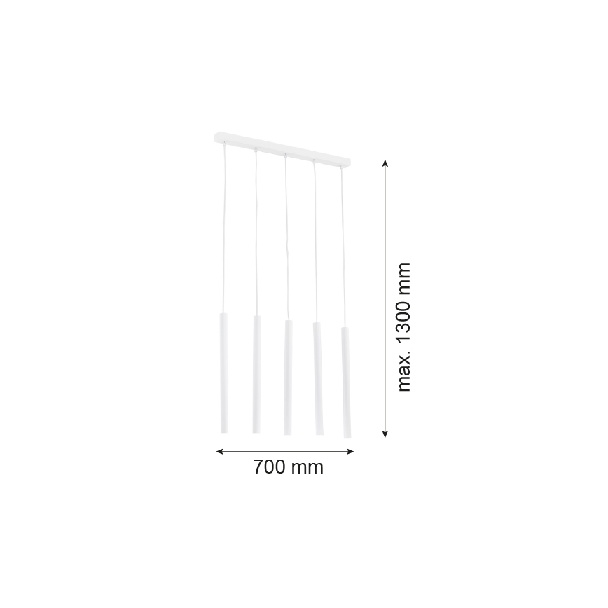 Argon 2136 - Κρεμαστό φωτιστικό οροφής ράγα ETNA 5xG9/6W/230V λευκό