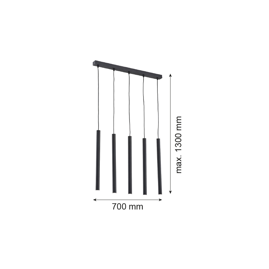 Argon 2137 - Φωτιστικό οροφής με καλώδιο ETNA 5xG9/6W/230V μαύρο