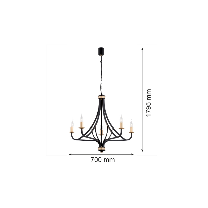 Argon 2171 - Κρεμαστό φωτιστικό οροφής LORENZO 5xE14/7W/230V