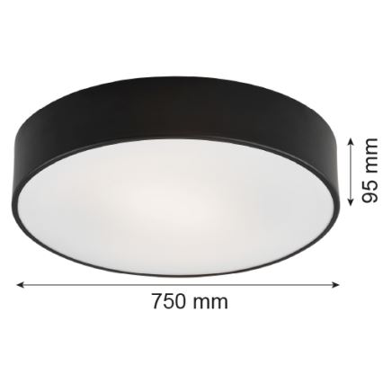 Argon 2536 - Φωτιστικό οροφής DARLING 6xE27/15W/230V δ. 75 cm μαύρο