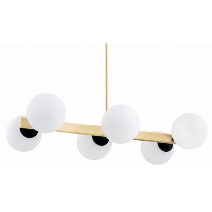 Argon 2549 - Κρεμαστό φωτιστικό οροφής FREEMONT 6xE27/15W/230V χρυσό/λευκό/μαύρο