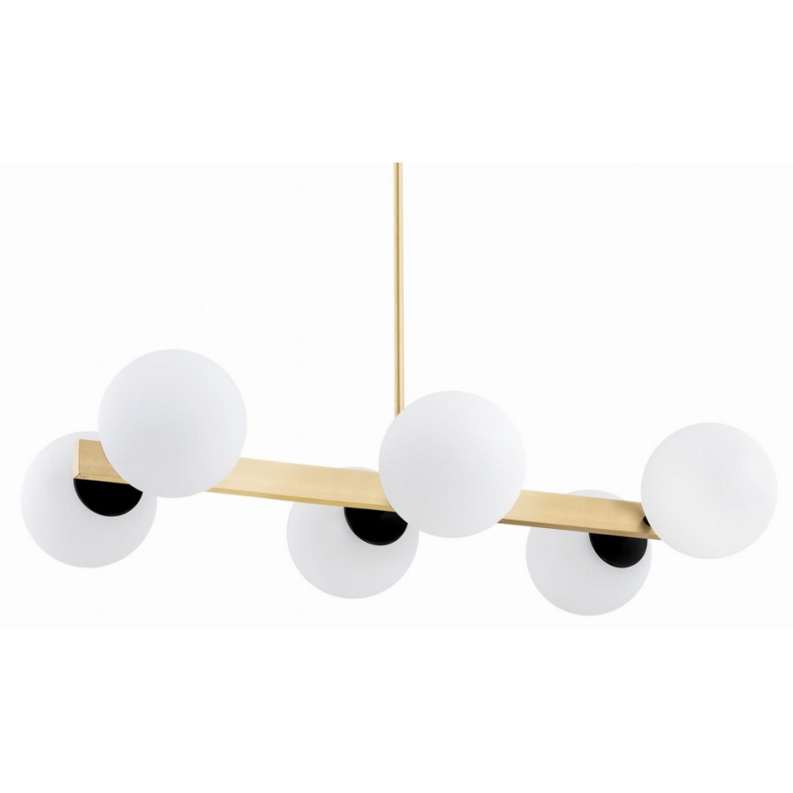 Argon 2549 - Κρεμαστό φωτιστικό οροφής FREEMONT 6xE27/15W/230V χρυσό/λευκό/μαύρο