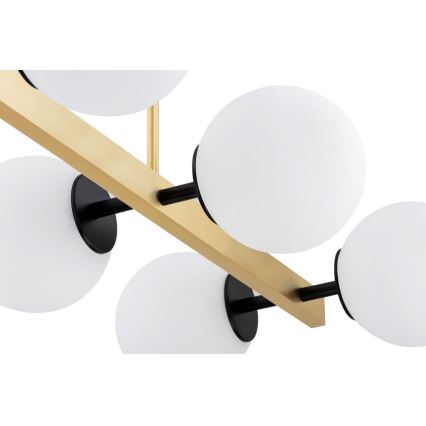 Argon 2549 - Κρεμαστό φωτιστικό οροφής FREEMONT 6xE27/15W/230V χρυσό/λευκό/μαύρο