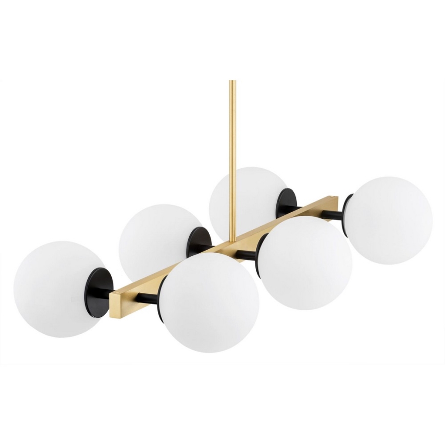 Argon 2549 - Κρεμαστό φωτιστικό οροφής FREEMONT 6xE27/15W/230V χρυσό/λευκό/μαύρο