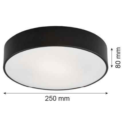 Argon 3081 - Φωτιστικό οροφής DARLING 2xE27/15W/230V δ. 25 cm μαύρο
