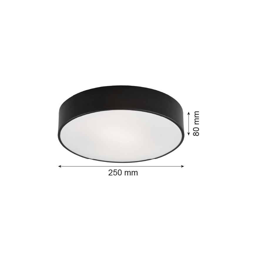 Argon 3081 - Φωτιστικό οροφής DARLING 2xE27/15W/230V δ. 25 cm μαύρο