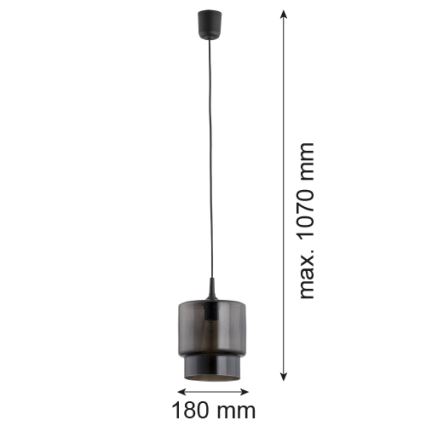 Argon 3270 -  Κρεμαστό φωτιστικό οροφής μονόφωτο NEWA 1xE27/15W/230V μαύρο