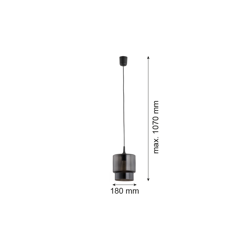Argon 3270 -  Κρεμαστό φωτιστικό οροφής μονόφωτο NEWA 1xE27/15W/230V μαύρο