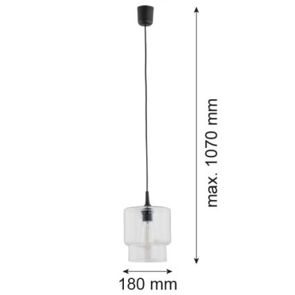 Argon 3275 -  Κρεμαστό φωτιστικό οροφής μονόφωτο NEWA 1xE27/15W/230V διαφανές