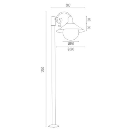 Argon 3284 - Λάμπα εξωτερικού χώρου ERBA BIS 1xE27/15W/230V